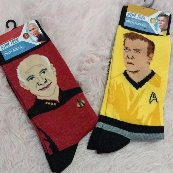 Hot Topic Underwear & Socks 2 Pair Star Trek Nwt Crew Socks Picard